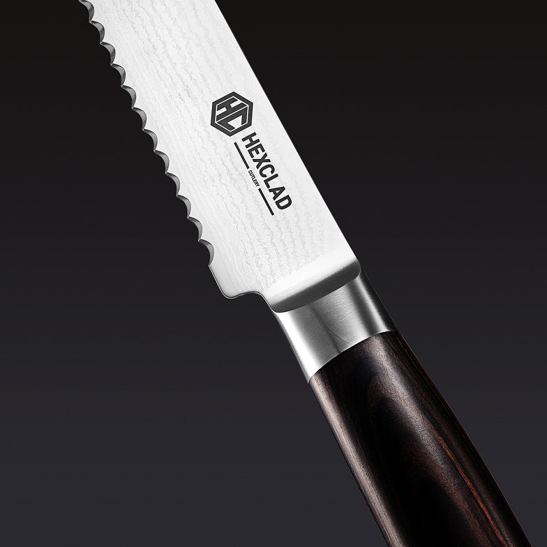 Damascus Steel Serrated Bread Knife, 8" (Espresso) - Image 2