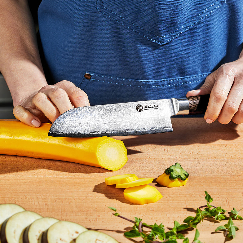 Damascus Steel Santoku Knife, 7" (Espresso) - Image 3