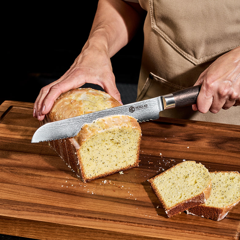 Damascus Steel Serrated Bread Knife, 8" (Espresso) - Image 4
