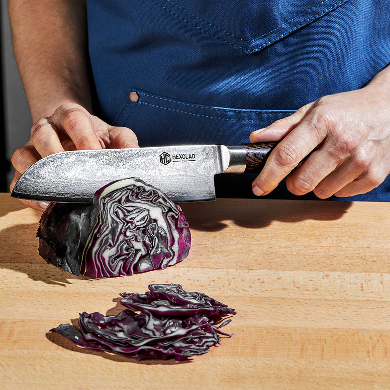 Damascus Steel Santoku Knife, 7" (Espresso) - Image 5