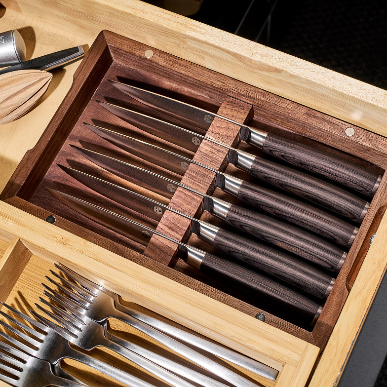 Damascus Steel Steak Knife Boxed Set, 6-pc (Espresso) - Image 7