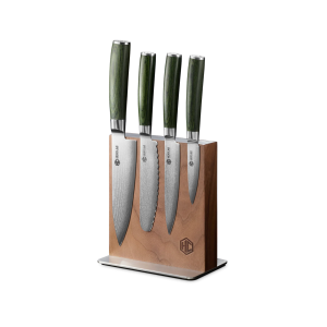 Damascus Steel Studio Knife Set, 5-pc (Green)