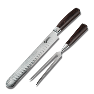 Damascus Steel Carving Set, 2-pc (Espresso)