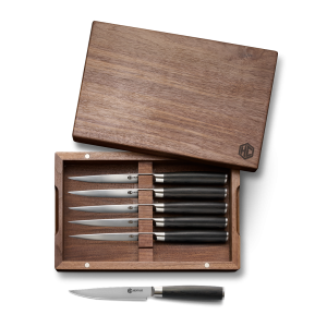 Damascus Steel Steak Knife Boxed Set, 6-pc (Espresso)
