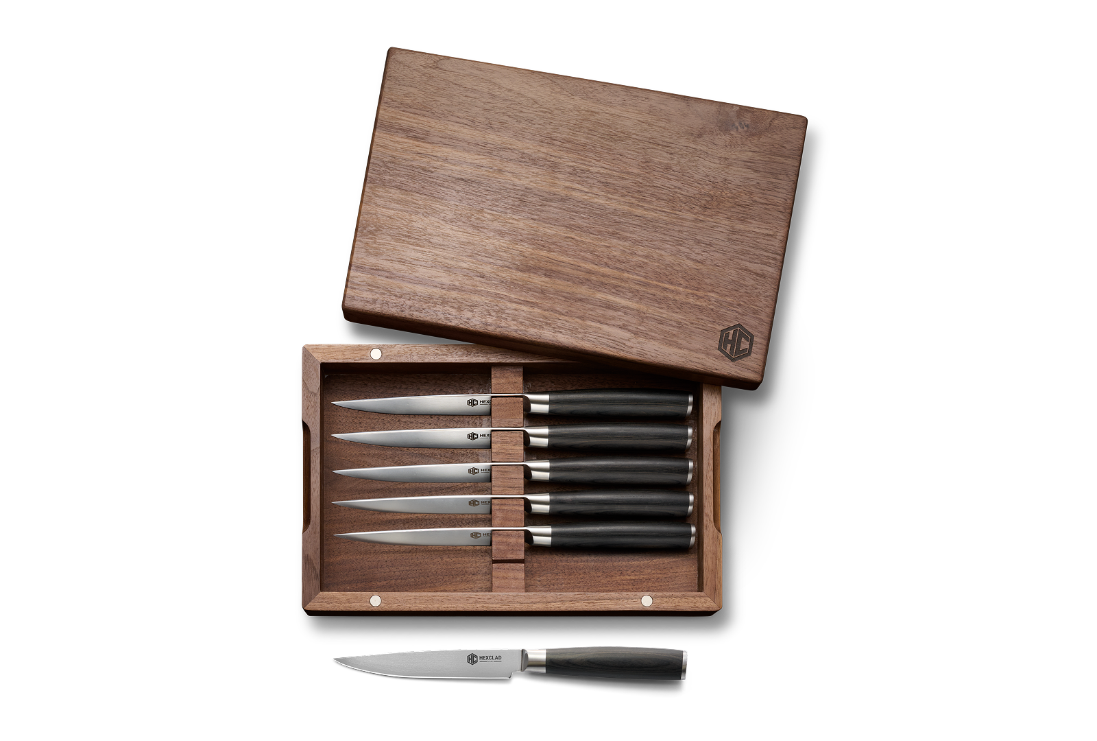 Damascus Steel Steak Knife Boxed Set, 6-pc (Espresso)