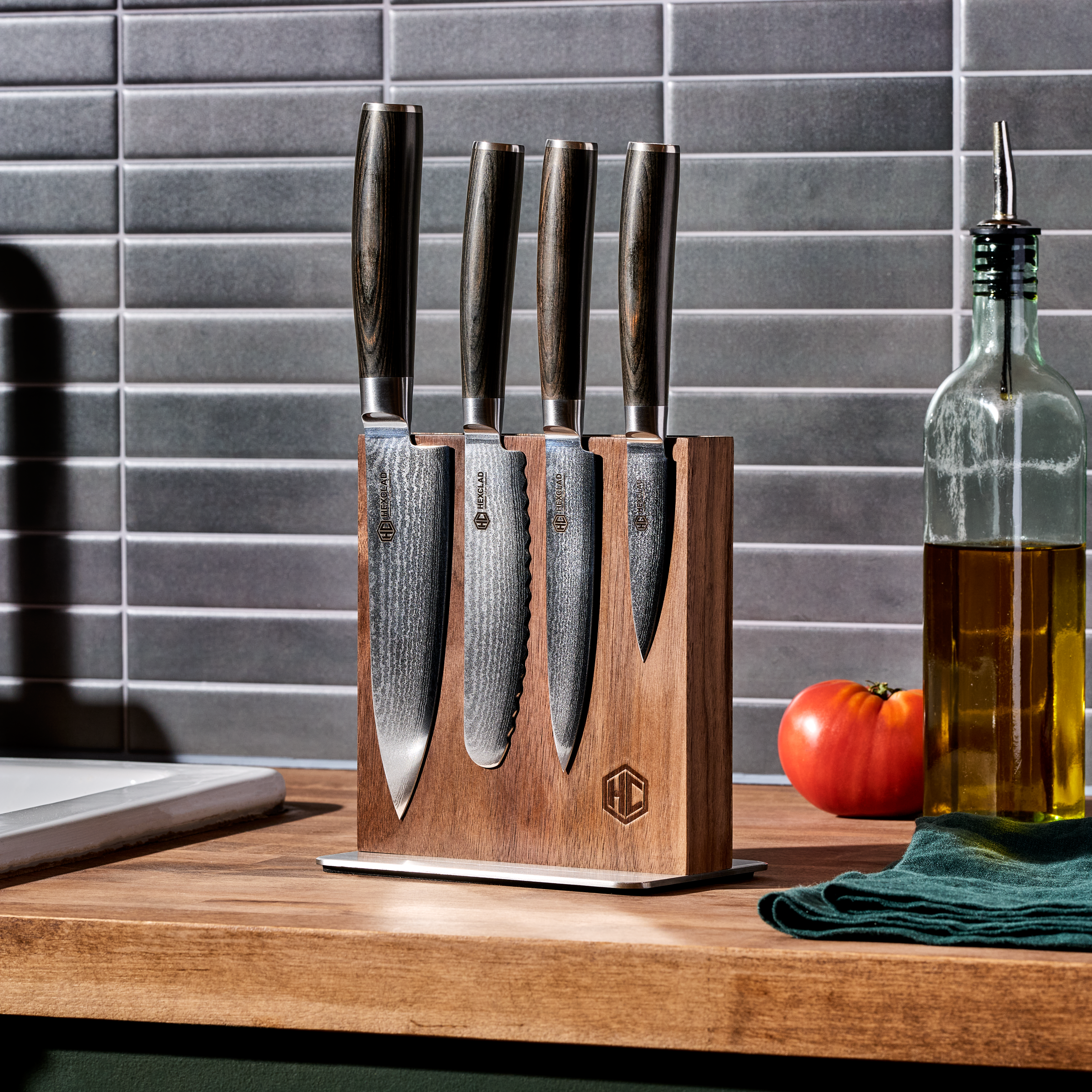 Damascus Steel Studio Knife Set, 5-pc (Espresso) - Image 2