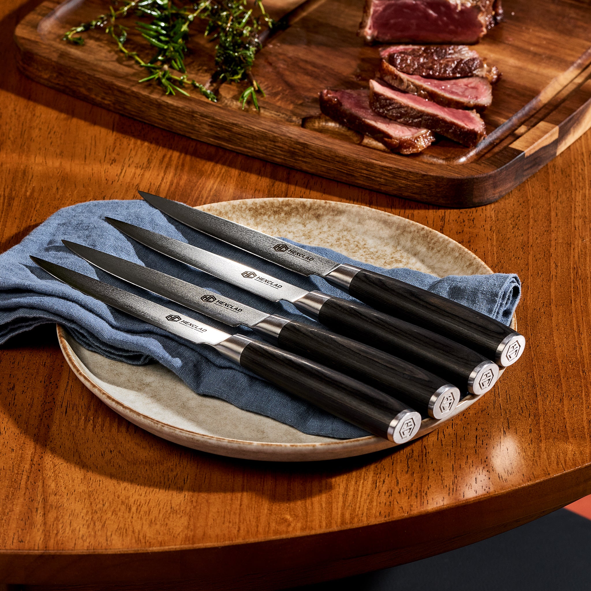 Damascus Steel Steak Knife Set, 8-pc (Espresso) - Image 5