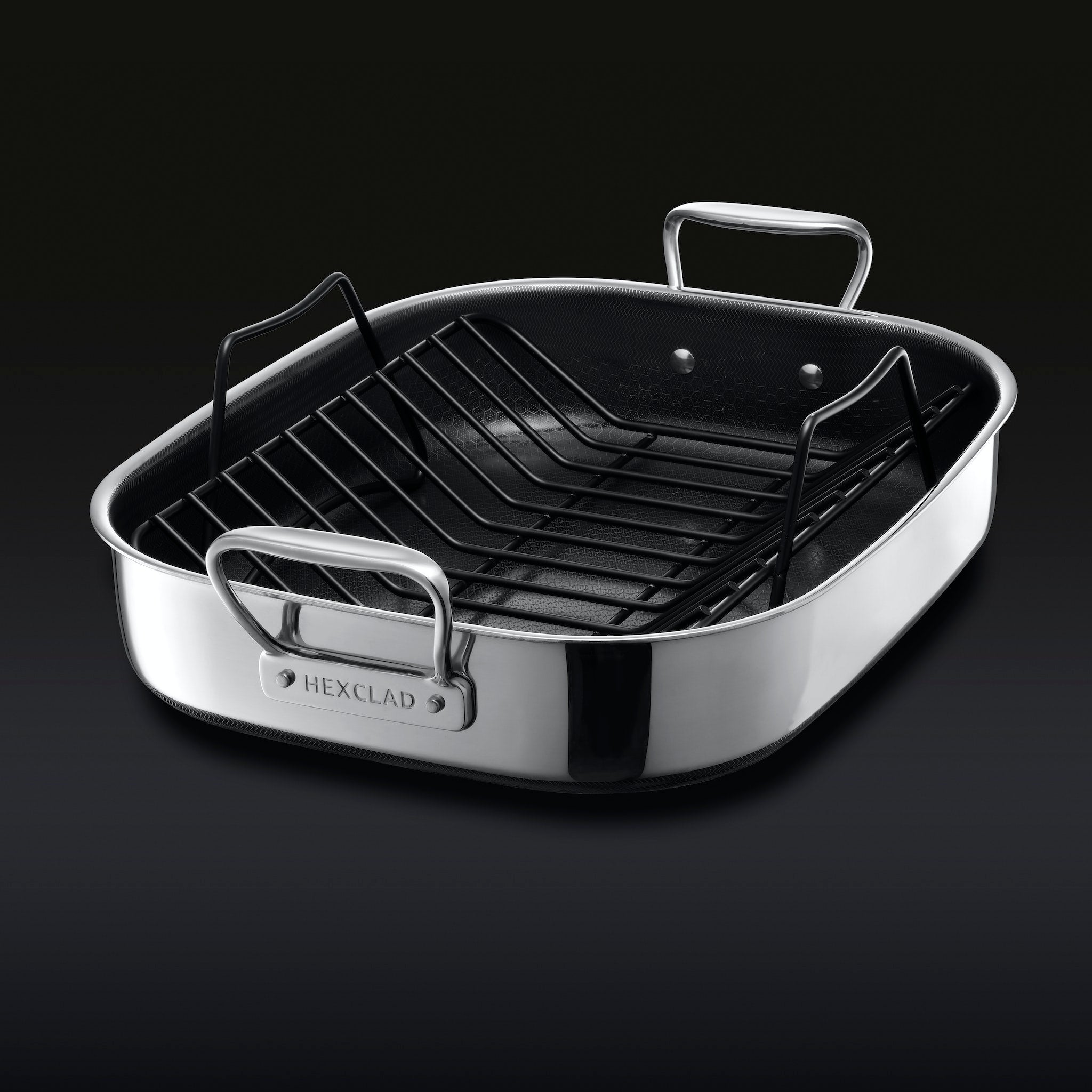 Large Hybrid Roasting Pan w/ Rack, 14" x 16" - Image 4