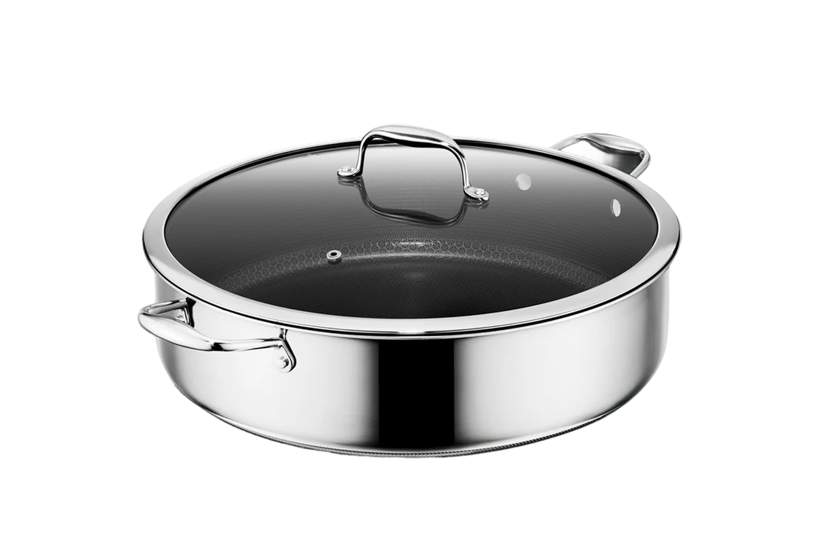 Hybrid Deep Sauté Pan with Lid, 10-QT