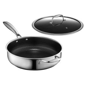 Hybrid Deep Sauté Pan with Lid, 3.3-Qt