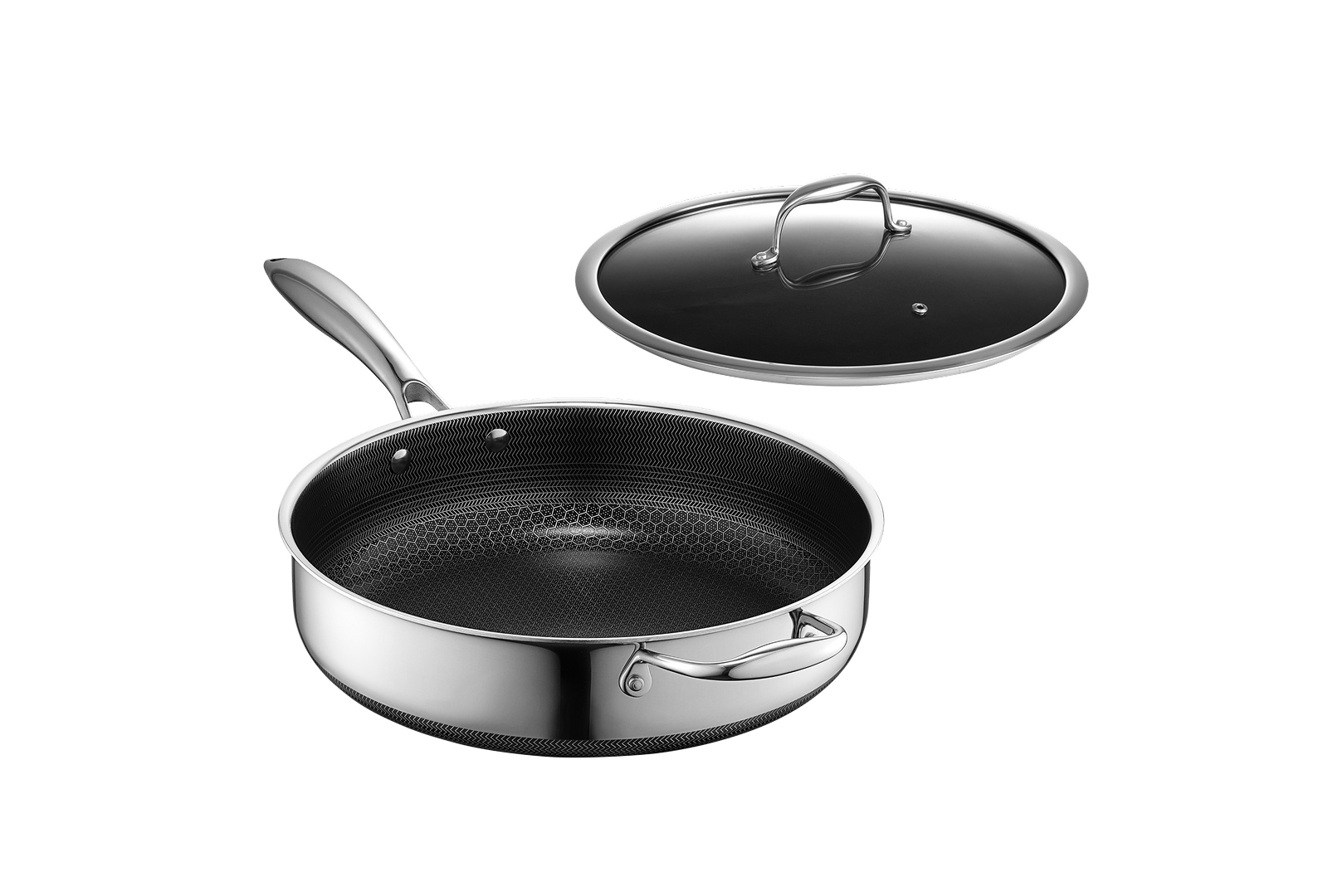 Hybrid Deep Sauté Pan with Lid, 4.5-Qt