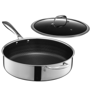 Hybrid Deep Sauté Pan with Lid, 5.5-Qt