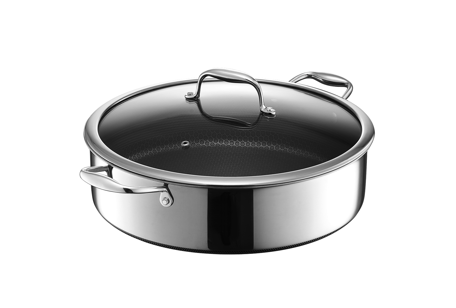 Hybrid Deep Sauté Pan/Chicken Fryer with Lid, 7-Qt