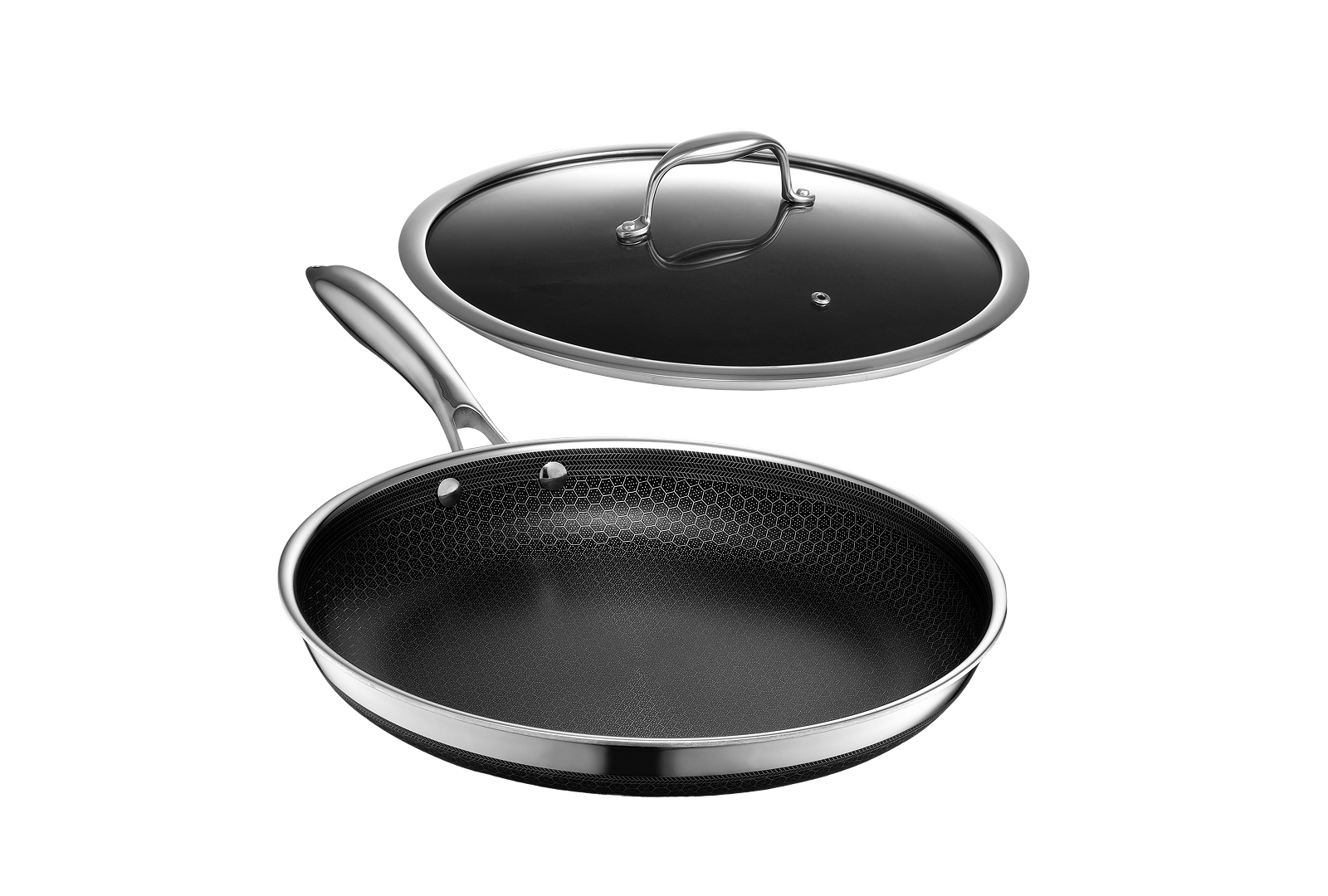 Hybrid Fry Pan with Lid, 12"