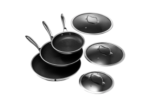 Hybrid Fry Pan Set with Lids, 6pc