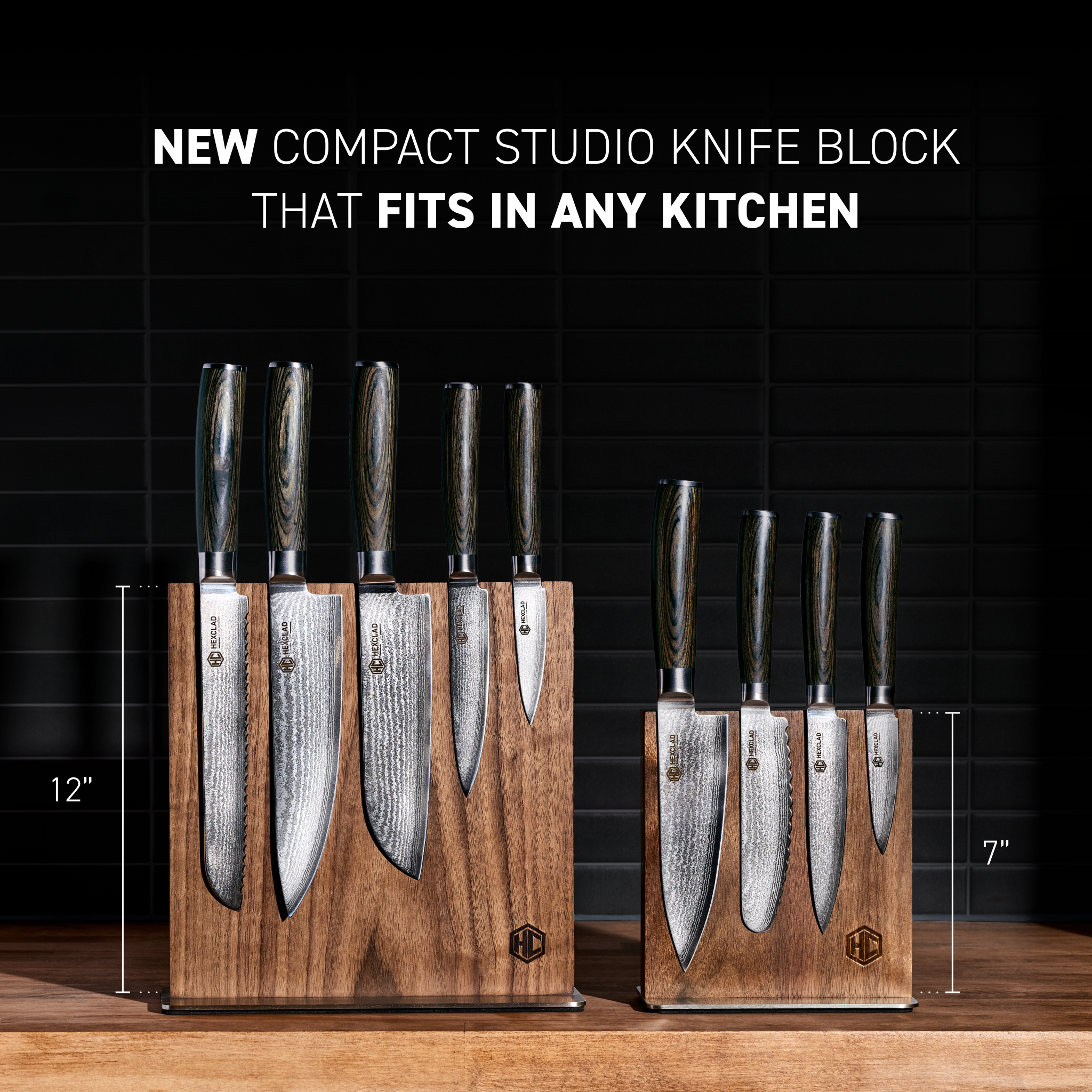 Damascus Steel Studio Knife Set, 5-pc (Espresso) - Image 5