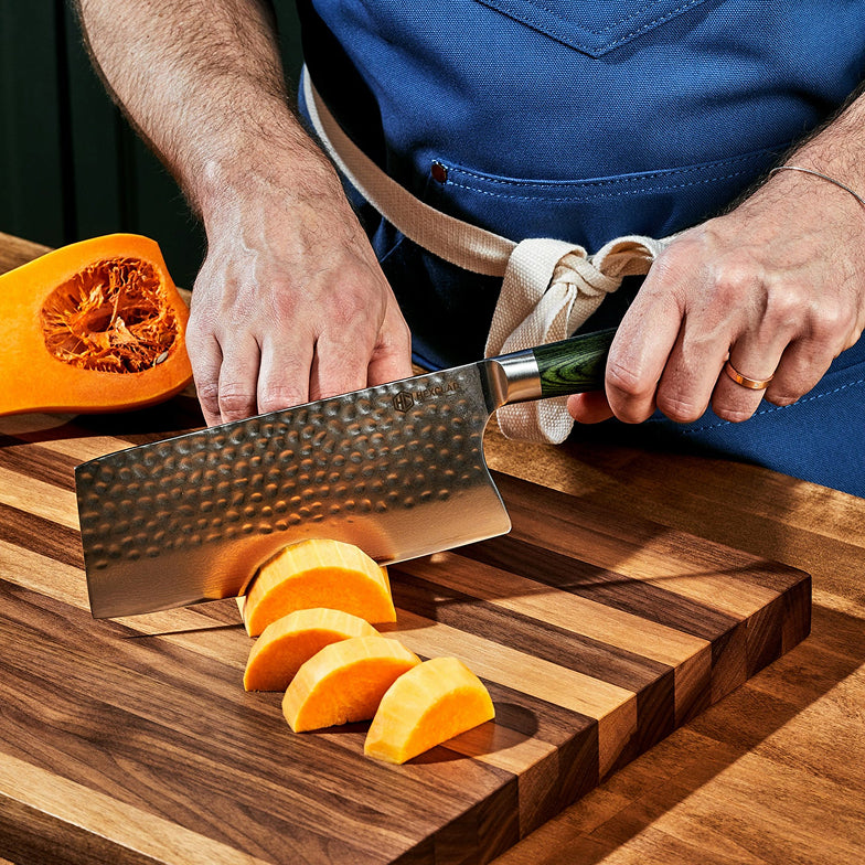 Damascus Steel Cleaver, 7" (Green) - Image 2