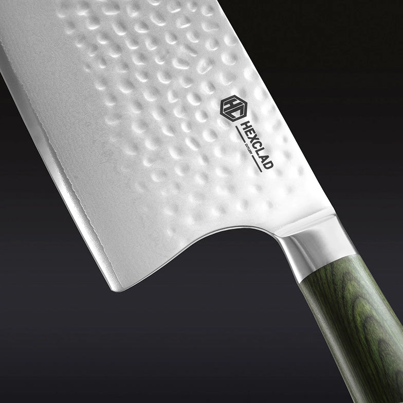 Damascus Steel Cleaver, 7" (Green) - Image 4