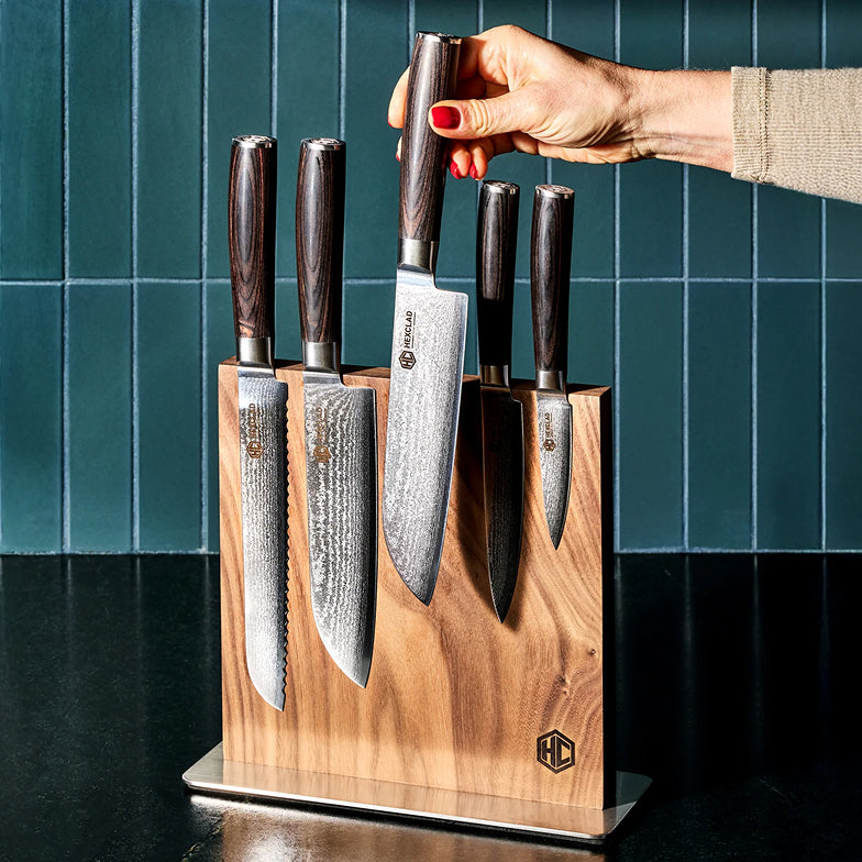 Damascus Steel Knife Set, 7-pc (Espresso) - Image 5