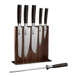 Damascus Steel Knife Set, 7-pc (Espresso)