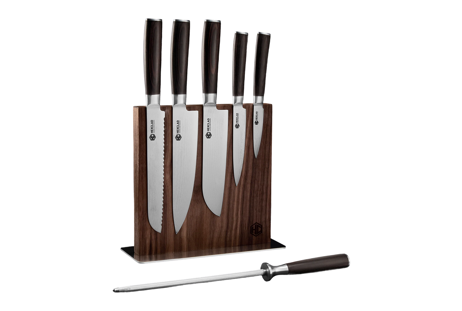 Damascus Steel Knife Set, 7-pc (Espresso)
