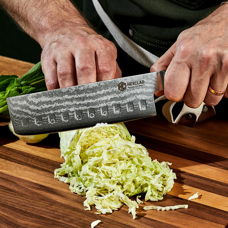 Damascus Steel Nakiri Knife, 6.5" (Green) - Image 2