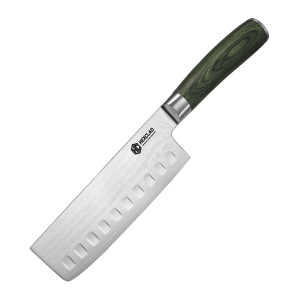 Damascus Steel Nakiri Knife, 6.5" (Green)