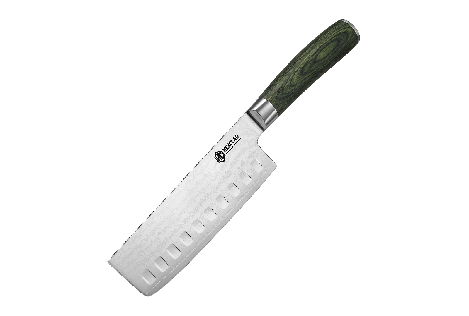 Damascus Steel Nakiri Knife, 6.5" (Green)