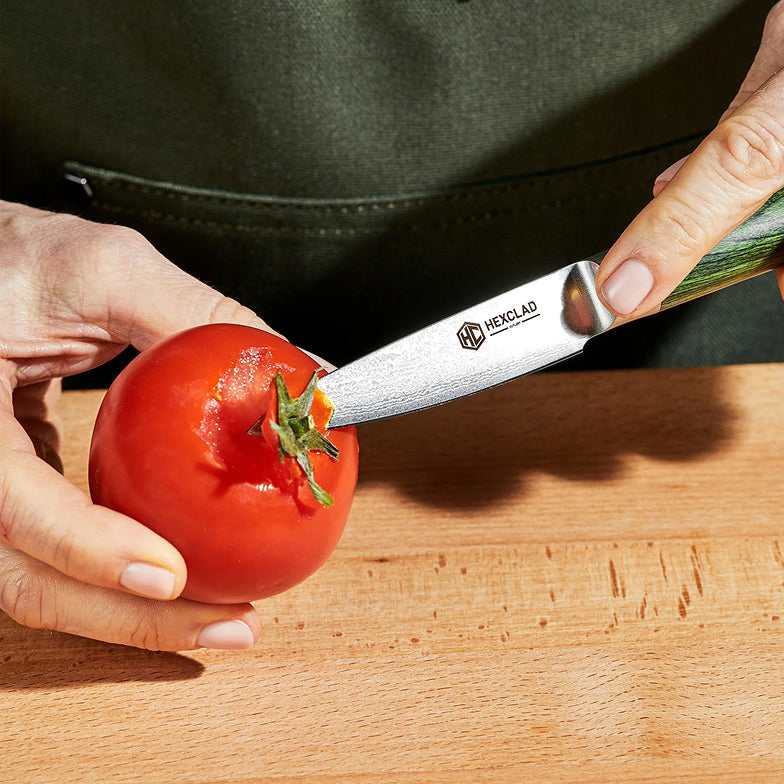 Damascus Steel Paring Knife, 3.5" (Green) - Image 3