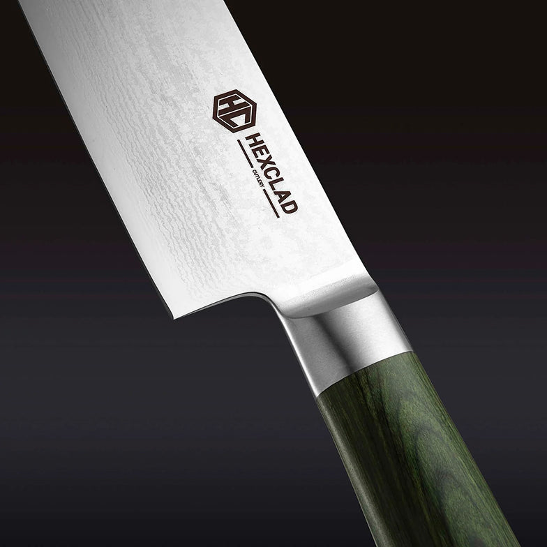 Damascus Steel Santoku Knife, 7" (Green) - Image 2