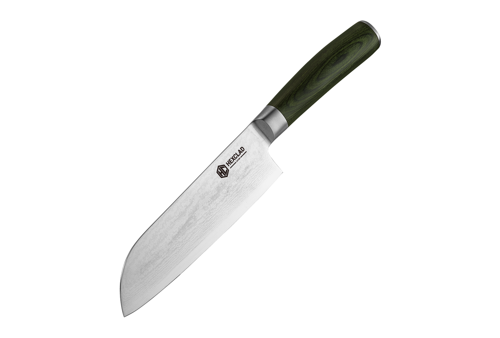 Damascus Steel Santoku Knife, 7" (Green)