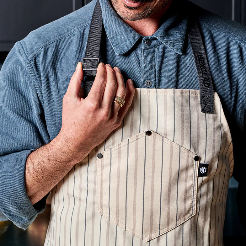 Eco Modern Apron (Pinstripe, Cream) - Image 3