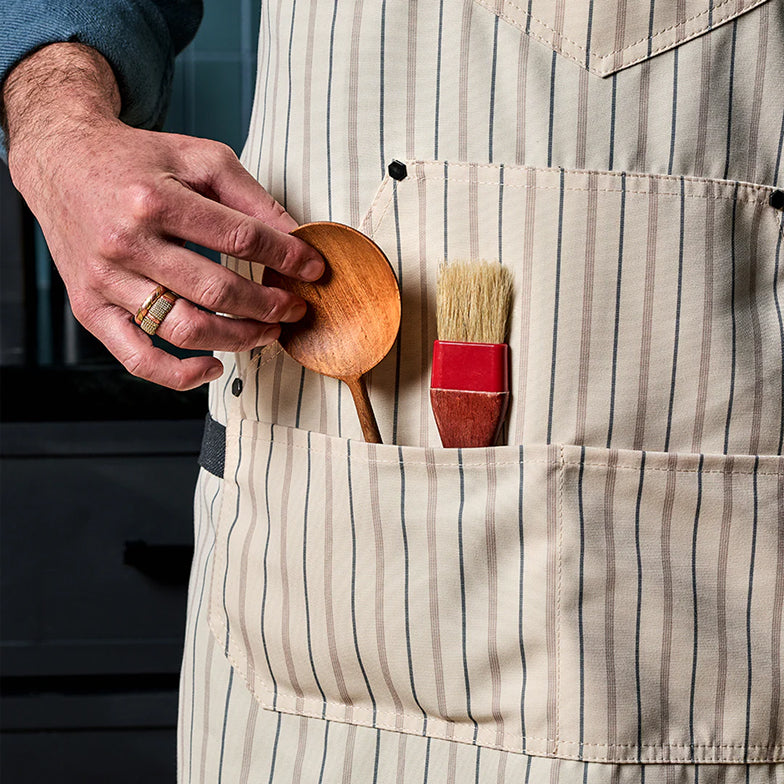 Eco Modern Apron (Pinstripe, Cream) - Image 5