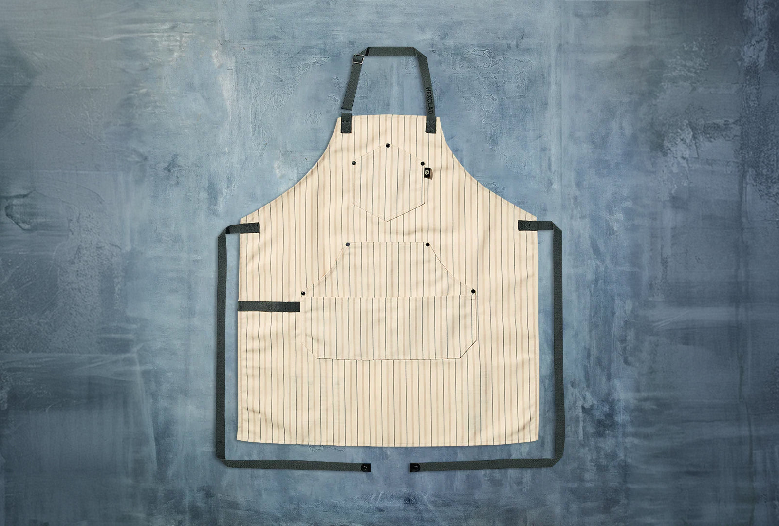 Eco Modern Apron (Pinstripe, Cream)