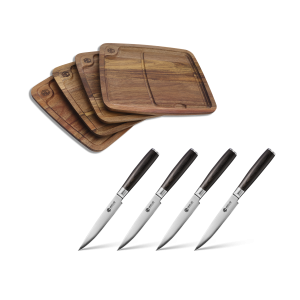 Steak Knife & Bistecca Plate Set, 8-pc (Espresso)