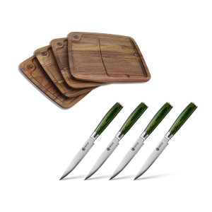 Steak Knife & Bistecca Plate Set, 8-pc (Green)